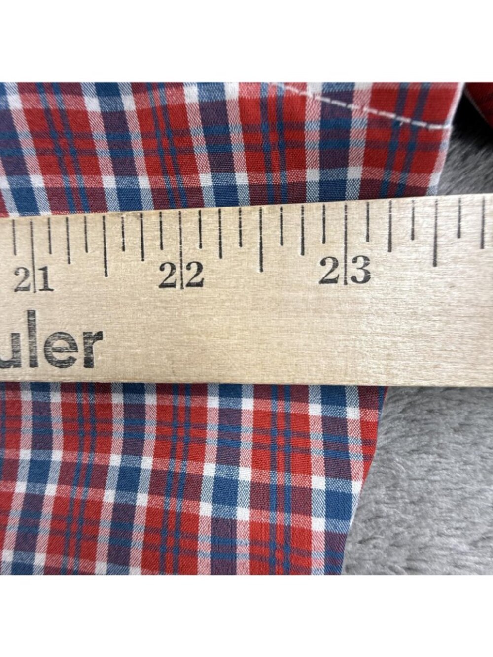 Quieti Shirt Mens Large Red Plaid Stretch Button Up Long Sleeve Performance - Picture 10 of 13